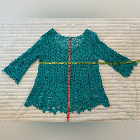 Teal Crochet Knit Top/Coverup - Picture 15 of 15